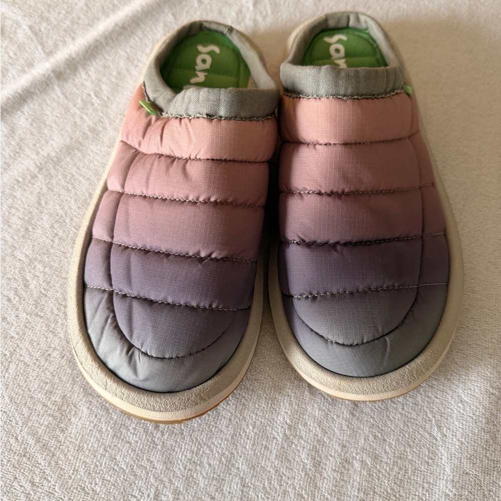 Sanuk Ombre Puffy Slip-On Shoes in Pink, Purple, Gray